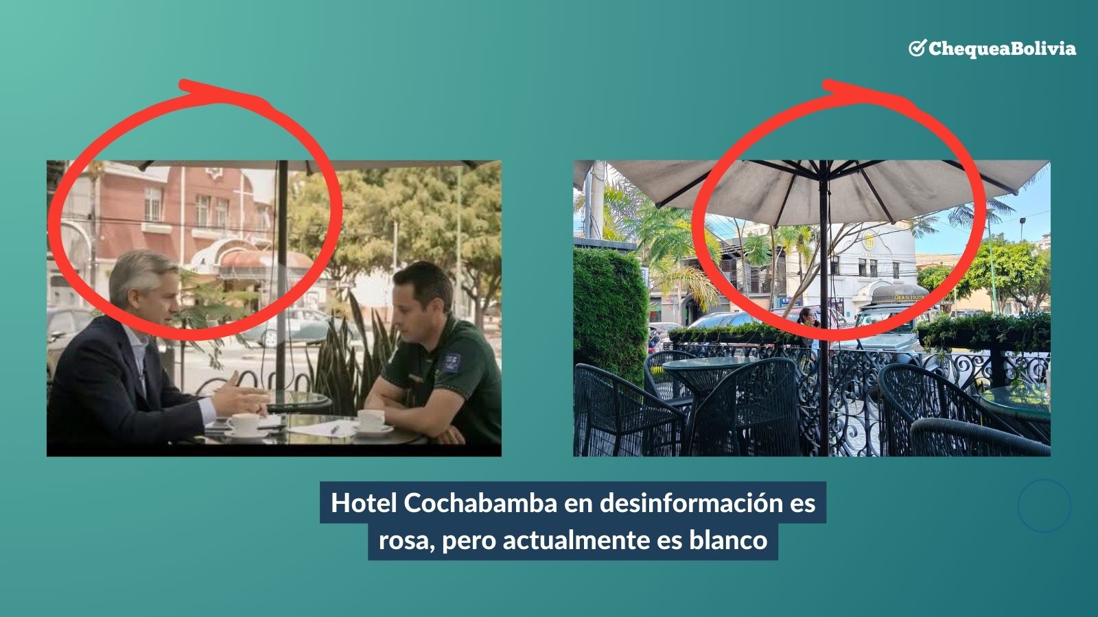 Fotografía tomada por periodista muestra el cambio del hotel Cochabamba