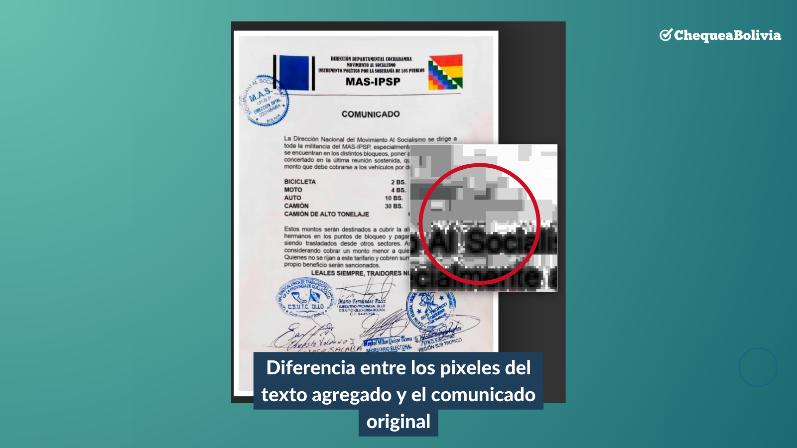 Comparación entre los pixeles del texto agregado y el original