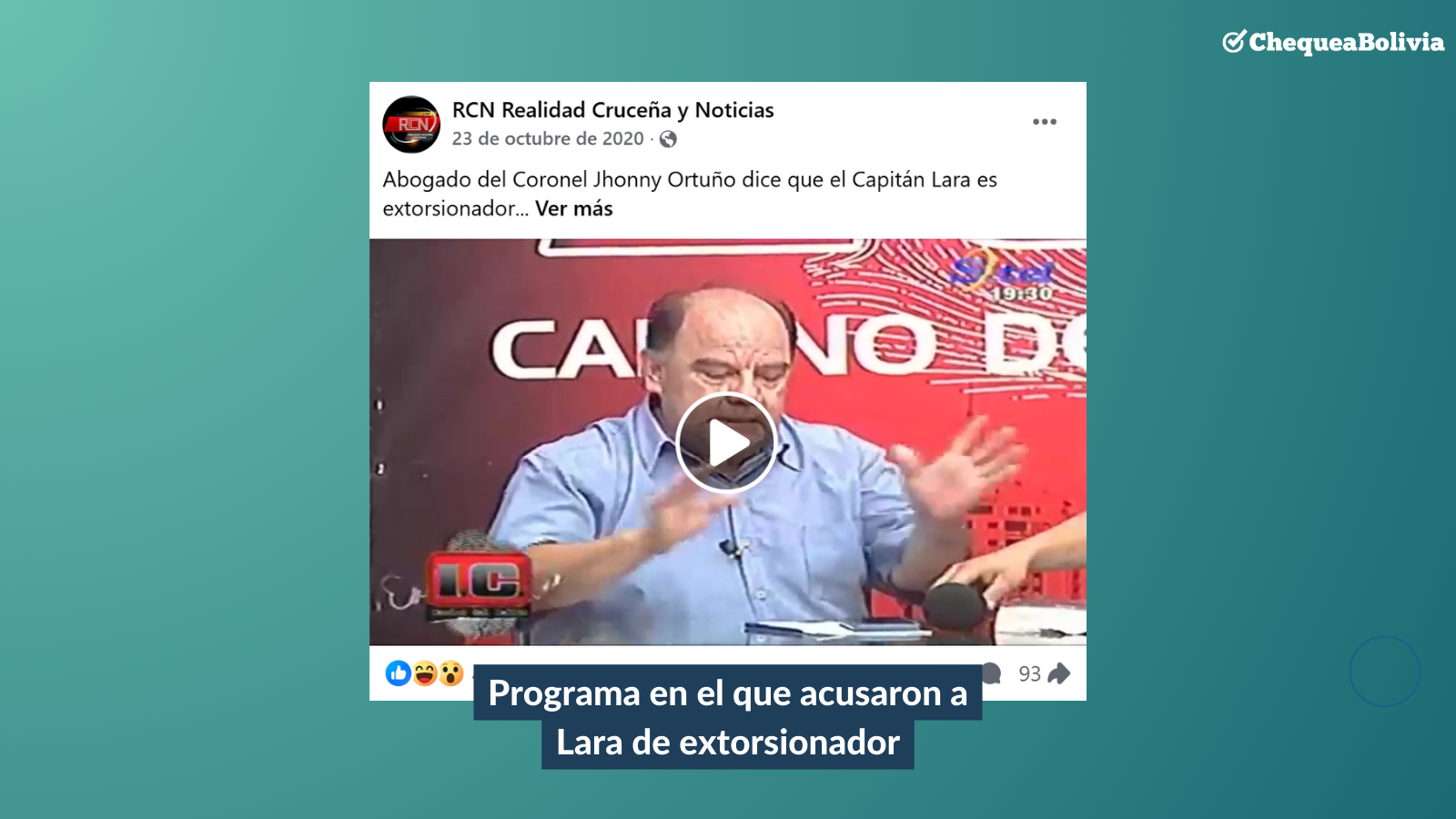 Captura del programa original en el que se acusó a Lara de extorsionador