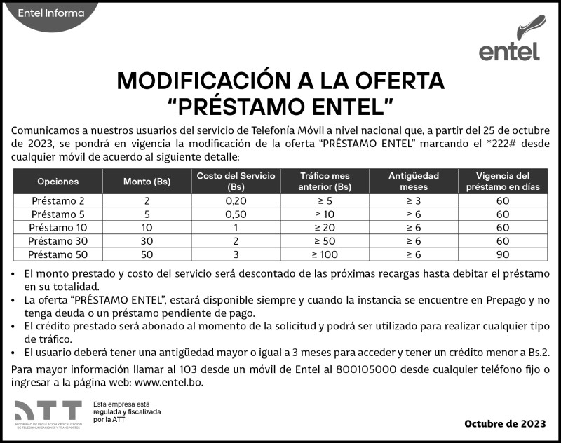 Comunicado de Entel publicado en su página web. 