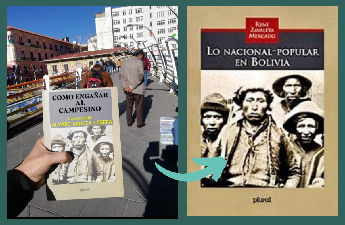 Comparación entre el montaje y la portada del libro original.