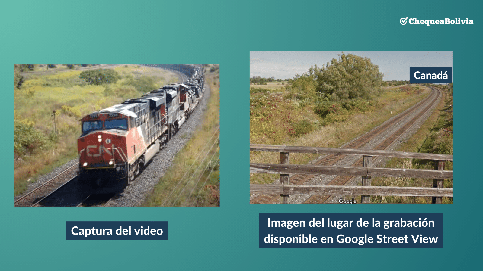 Comparación entre el video y el lugar del que fue grabado.