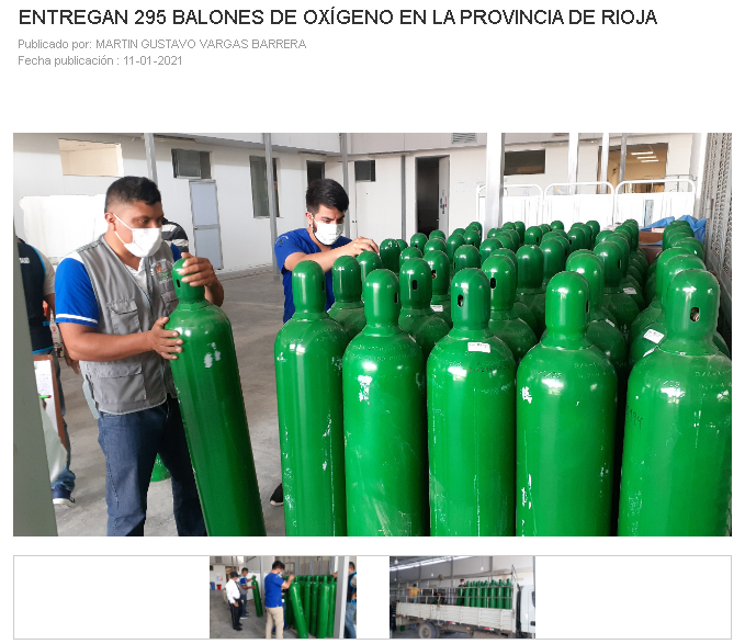 Captura de la página web del Gobierno Regional de San Martín.