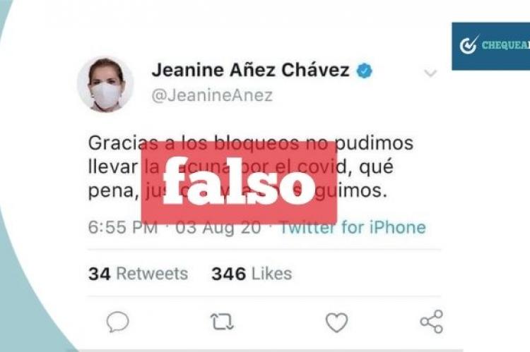 Captura del tuit falso que circula en redes sociales. 