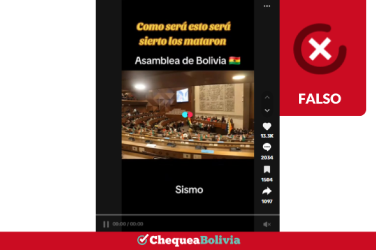 Video falso sobre un derrumbe en la Asamblea Legislativa de Bolivia