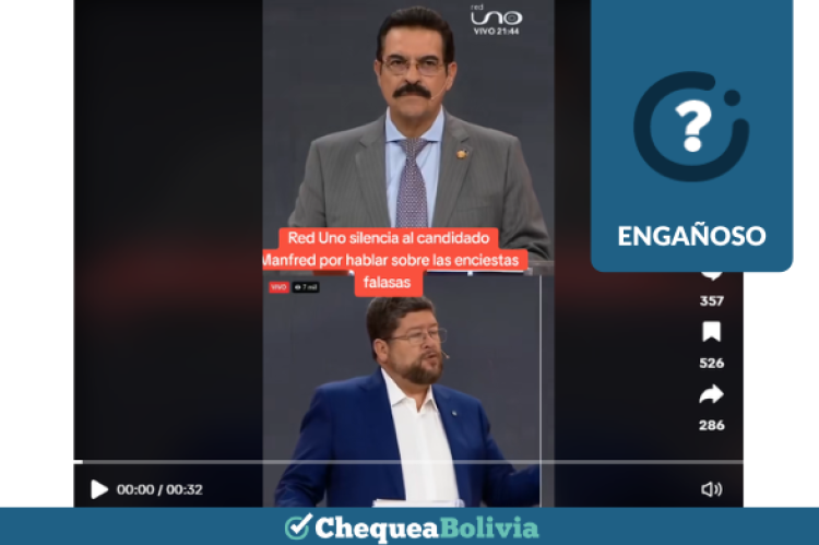 Red Uno no silenció a Manfred Reyes Villa durante el debate presidencial por hablar de las encuestas falsas