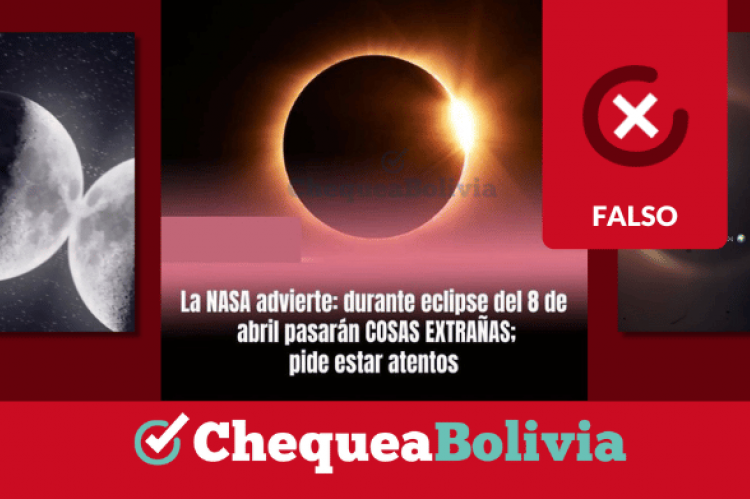 Capturas de los videos que difunden información falsa sobre el eclipse solar.