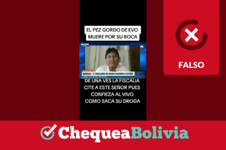 Portada del video de TikTok que afirma sin evidencias que Evo Morales confesó estar involucrado en el narcotráfico.