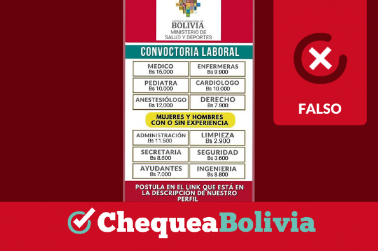 Convocatoria falsa laboral del Ministerio de Salud.