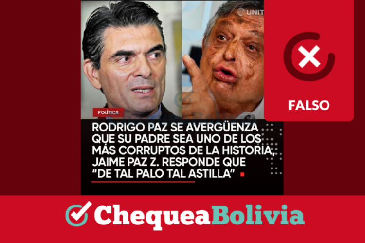 Imagen que difunde información falsa sobre Rodrigo y Jaime Paz.