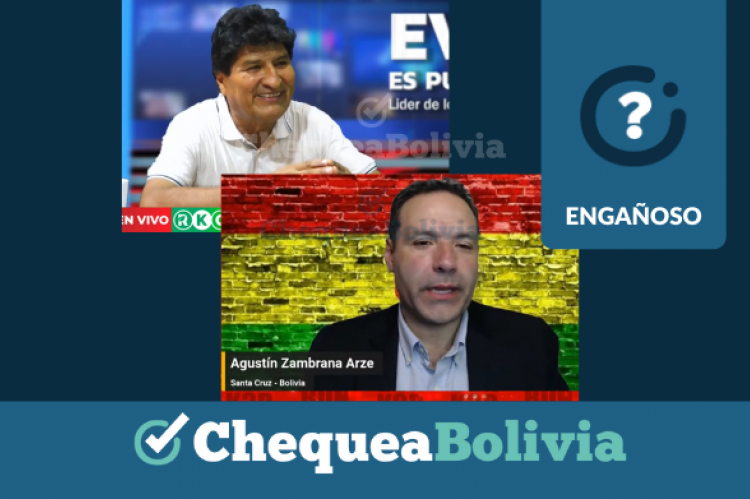 Capturas de los videos en los que aparecen Evo Morales y Agustín Zambrana difundiendo desinformación.