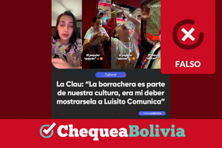 Imagen viral con una frase falsa atribuida a la influencer Claudia Piña.