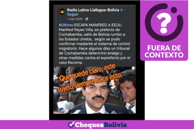 Es fuera de contexto que Manfred Reyes Villa “escapó a Estados Unidos”