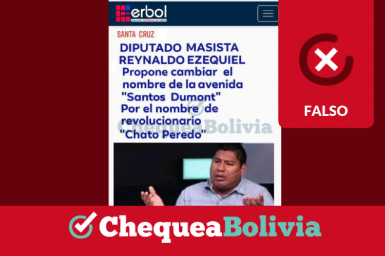 Captura de la publicación que se comparte y atribuye información falsa de Reynaldo Ezequiel atribuida a la Red Erbol. 