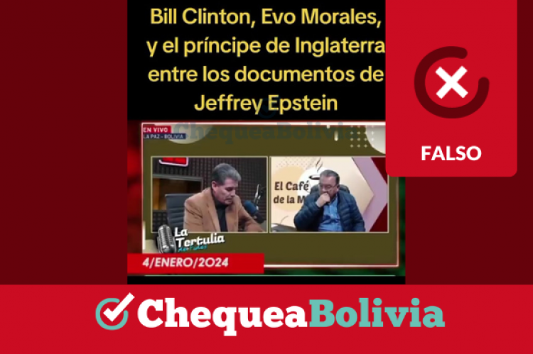 Portada del video de TikTok que anuncia falsamente que Evo está implicado con Jeffrey Epstein.