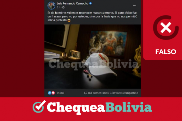 Una captura de la información falsa que circula en redes sociales.