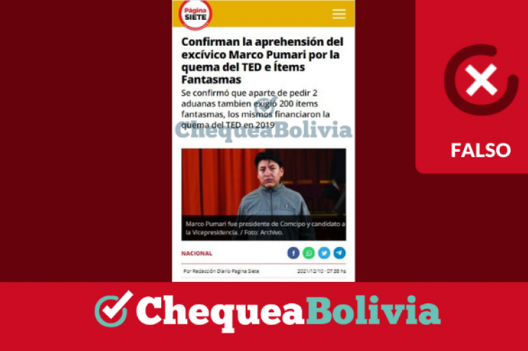 Una captura de la información falsa que circula en redes sociales.