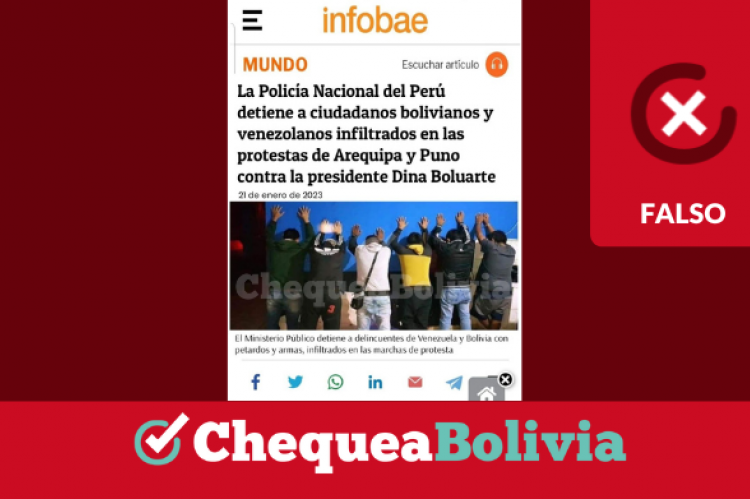 Una captura de la información falsa que circula en redes sociales. 