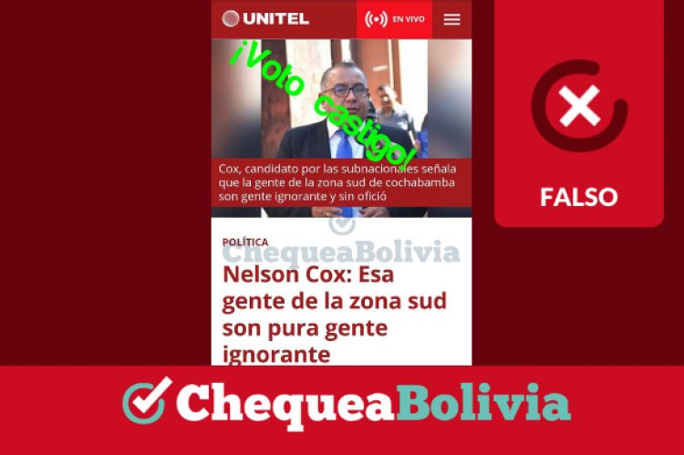 Nota falsa de Unitel