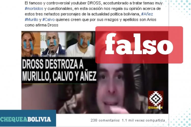 La captura del video que circula en Facebook. 