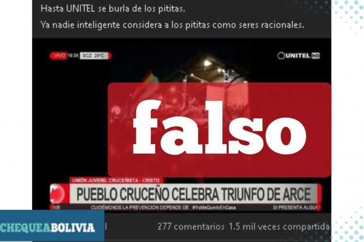 La captura de la publicación que circula en Facebook. 