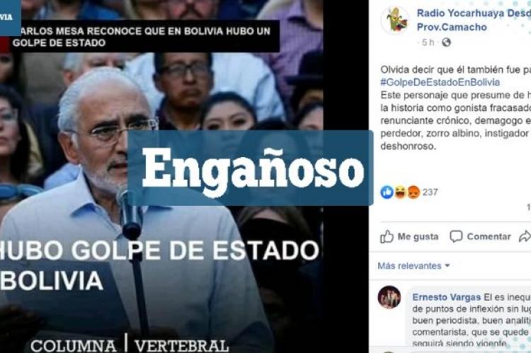 Una captura de la información engañosa que circula en redes sociales. 