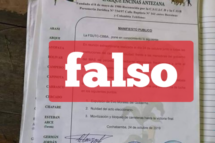 Una captura de la información falsa que circula en las redes sociales. 