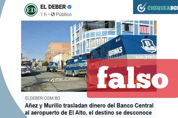 La captura de la noticia falsa que circula en redes.