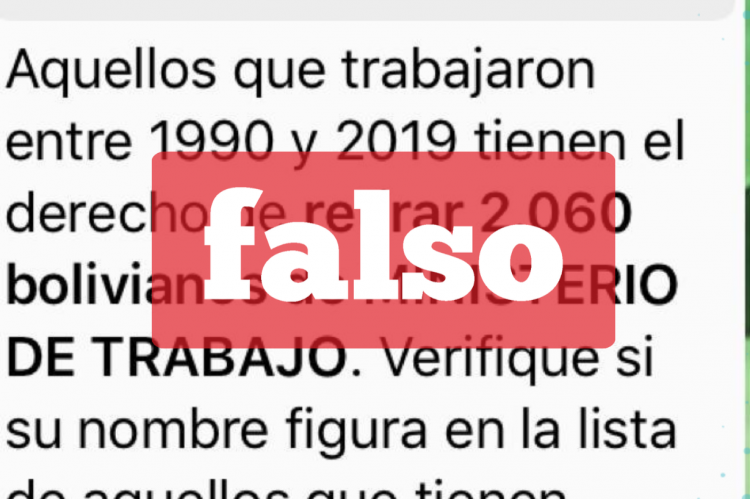 Una captura de la información falsa que circula en redes sociales.