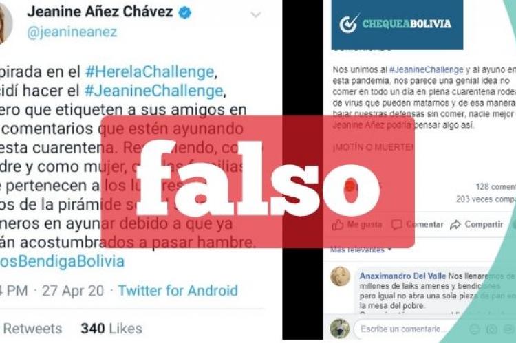 Una captura de la información falsa que circula en las redes sociales. 