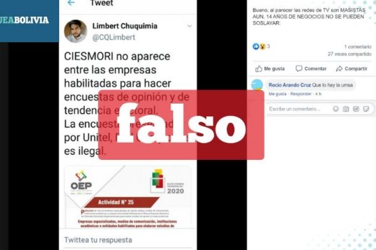 Una captura de la información falsa que circula en redes sociales. 