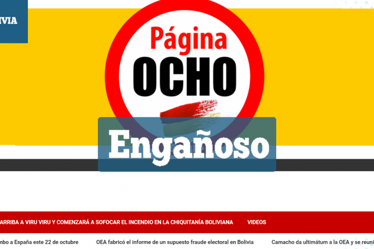 Una captura del portal Página Ocho. 