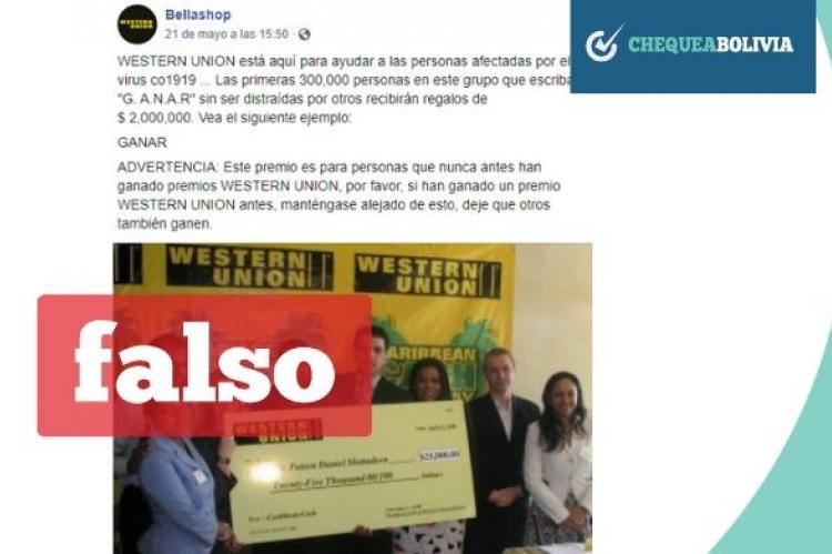 Una captura de la información falsa que circula en redes sociales. 