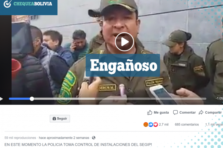 Una captura del video que circula en Facebook. 