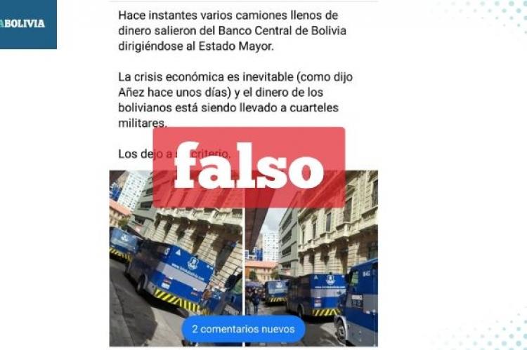 Una captura de la información falsa que circula en redes sociales. 