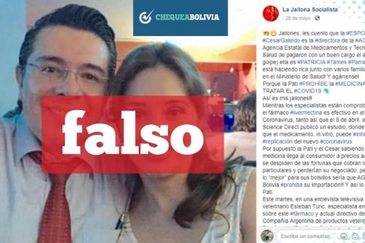 Una captura de la información falsa que circula en Facebook. 