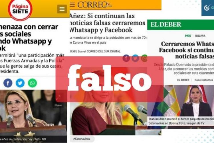 Una captura de las tres capturas falsas que circulan en Facebook. 