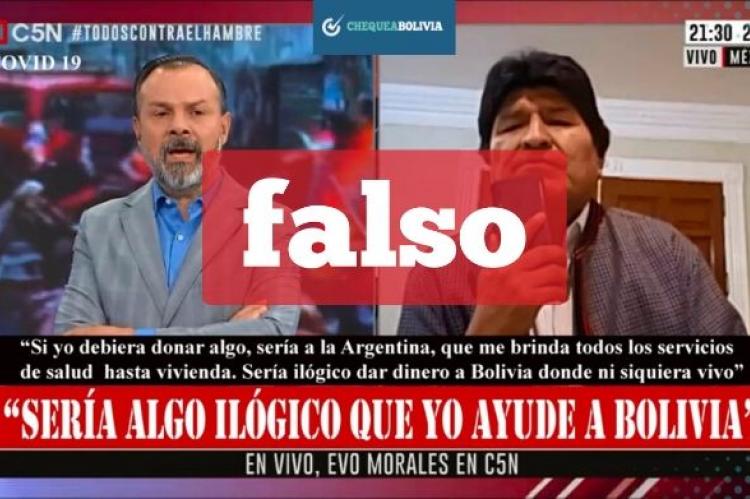 Una captura de la información falsa. 