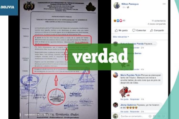 Una captura del documento que circula en redes sociales. 