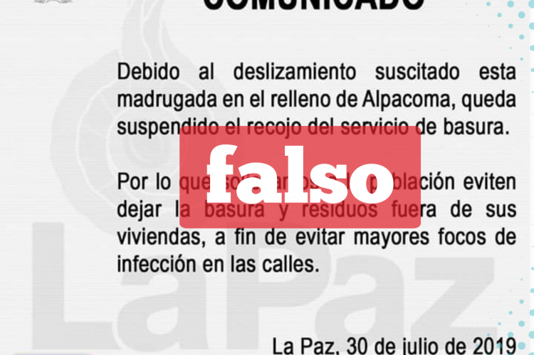 El comunicado falso que circula en las redes sociales. 