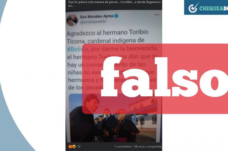 La captura de la publicación que circula en Facebook. 