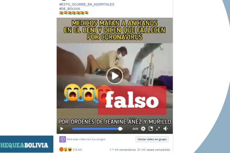 Una captura del video que circula en Facebook.