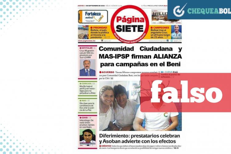 La captura de la portada de Página 7 que circula en WhatsApp.