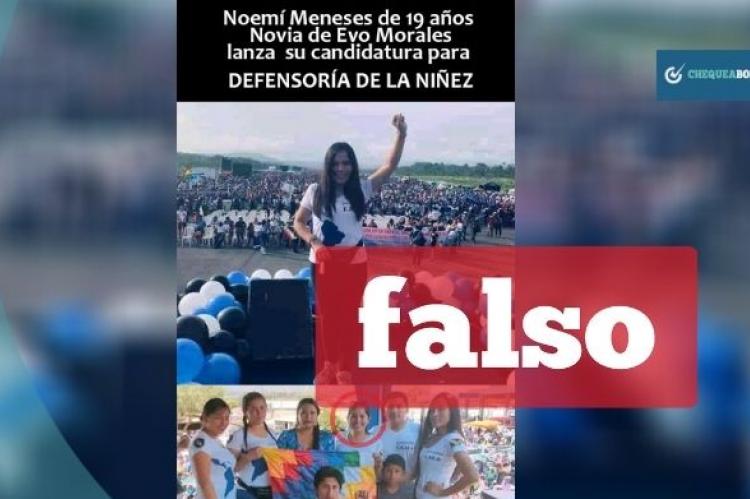 Captura de la publicación que difunde información falsa sobre la candidatura de Meneses. 