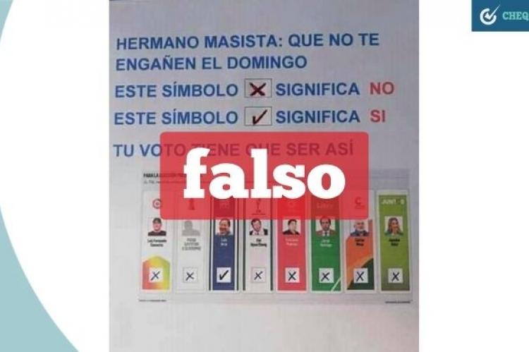Instrucción incorrecta de como votar