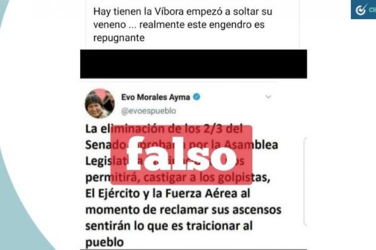 Presunto tuit de Evo Morales 