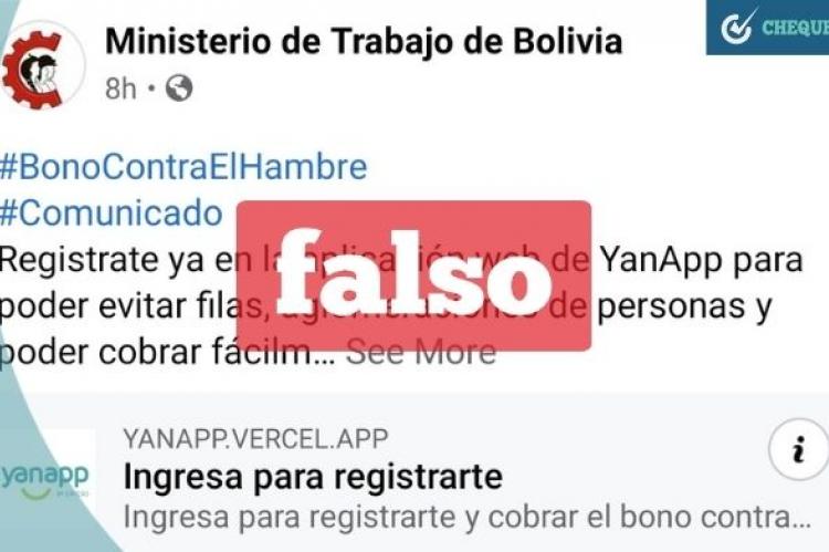 Página falsa del Ministerio de Trabajo