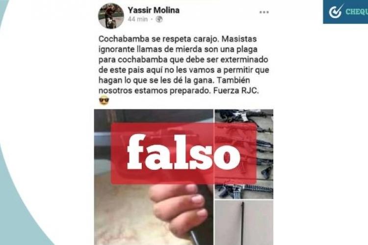 Presunta publicación de Yassir Molina