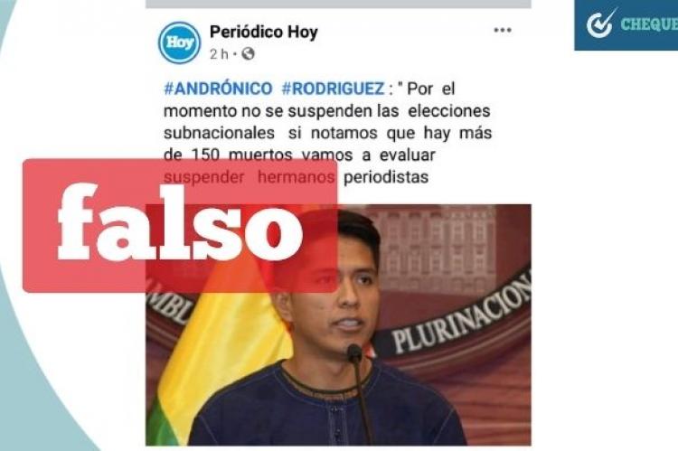 Presunta publicación del diario Hoy