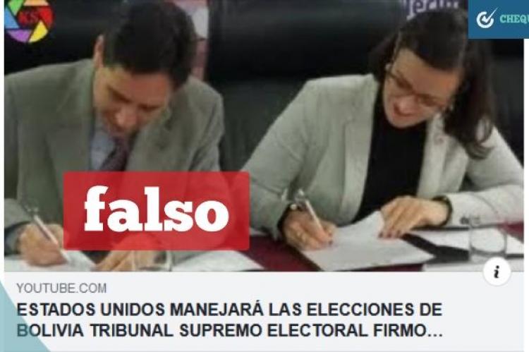 Enlace del video afirmando que las elecciones serán manejadas por los EEUU